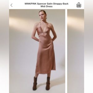 MINKPINK Dusty Rose Strappy Midi Dress.